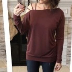 Plum off shoulder top by White Birch